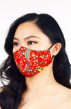 Magnificent Sakura Pure Cotton Face Mask in Red