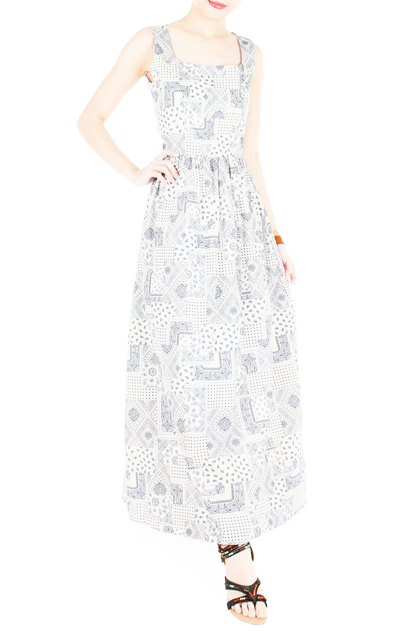 Mediterranean Mosaique Getaway Maxi Dress - Blue
