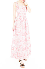 Mediterranean Mosaique Getaway Maxi Dress - Red