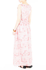 Mediterranean Mosaique Getaway Maxi Dress - Red