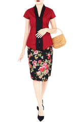 Merlot Rose Mei Kebaya Dress with Obi Belt