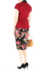 Merlot Rose Mei Kebaya Dress with Obi Belt