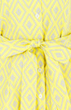 Mod Aztec A-Line Button Down Dress - Yellow