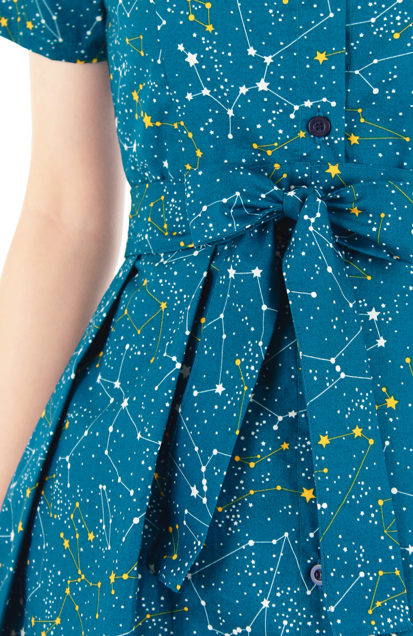 Moonlight Galaxy Emma Two-way Shirtdress - Cosmic Turquoise