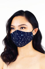 Moonlight Galaxy Pure Cotton Face Mask - Midnight Blue