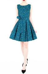 Moonlight Galaxy Flare Dress with Belt