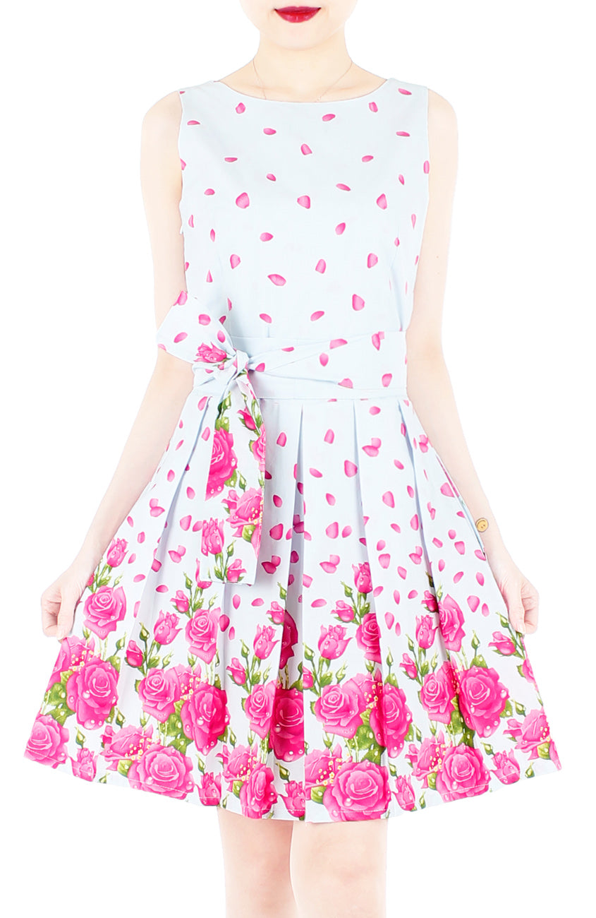 Morning Dew Drops Two-way Flare Dress - Mist Blue