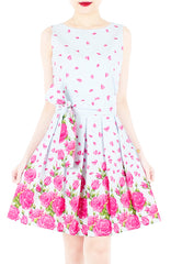 Morning Dew Drops Two-way Flare Dress - Mist Blue
