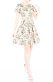 Museum of Roses Flare Dress with Short Sleeves