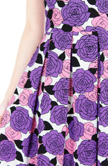 Nights of Fancy Rose Flare Maxi Dress - Lavender Purple