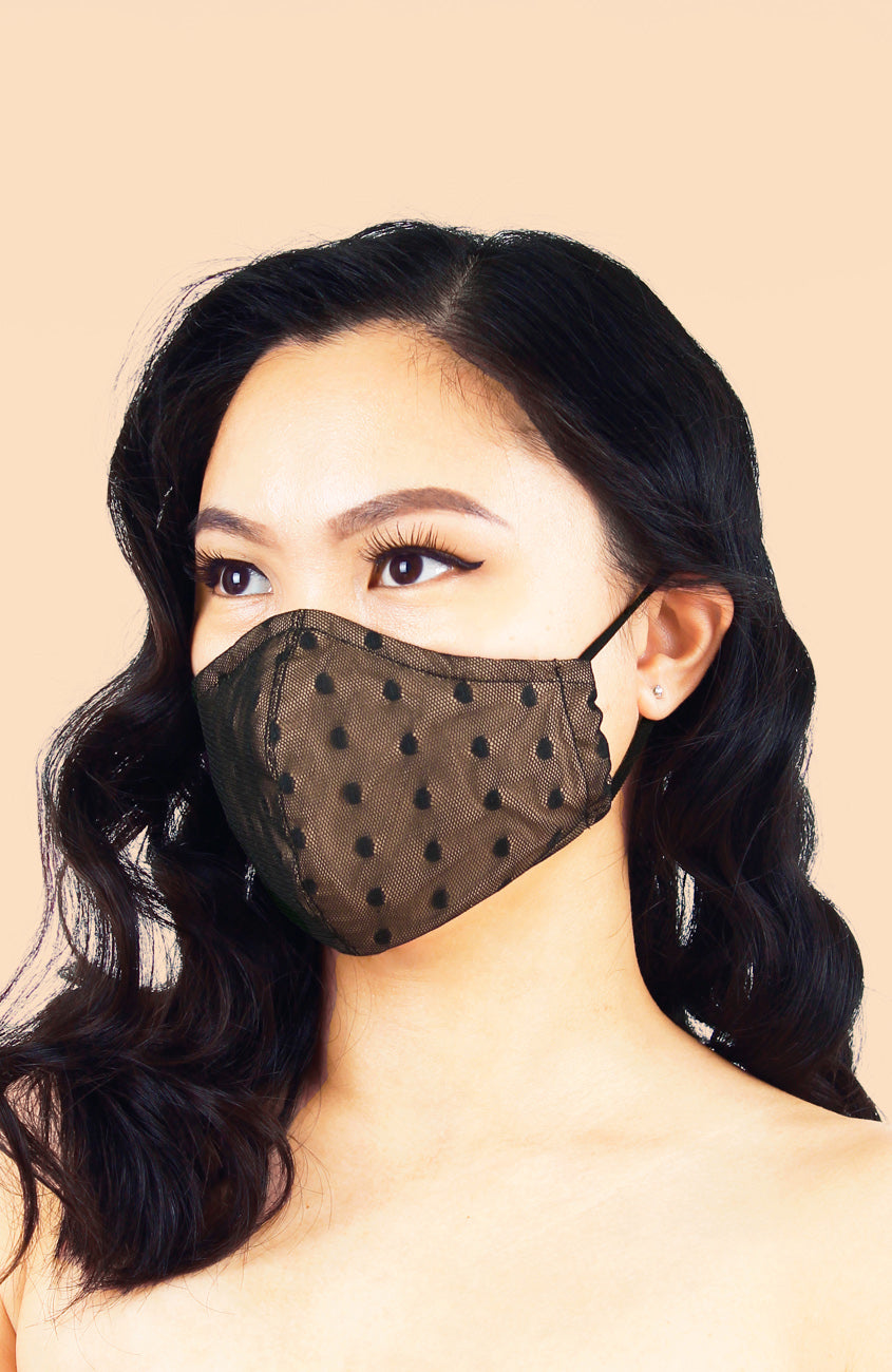 MASQUERADE Luxe Lace Mask - Champagne Noir Lover