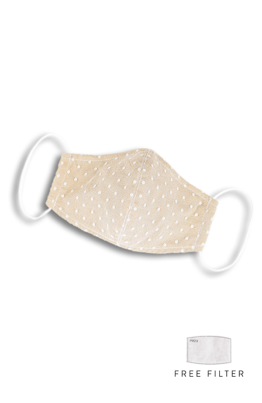 MASQUERADE Luxe Lace Mask - Champagne Venetia