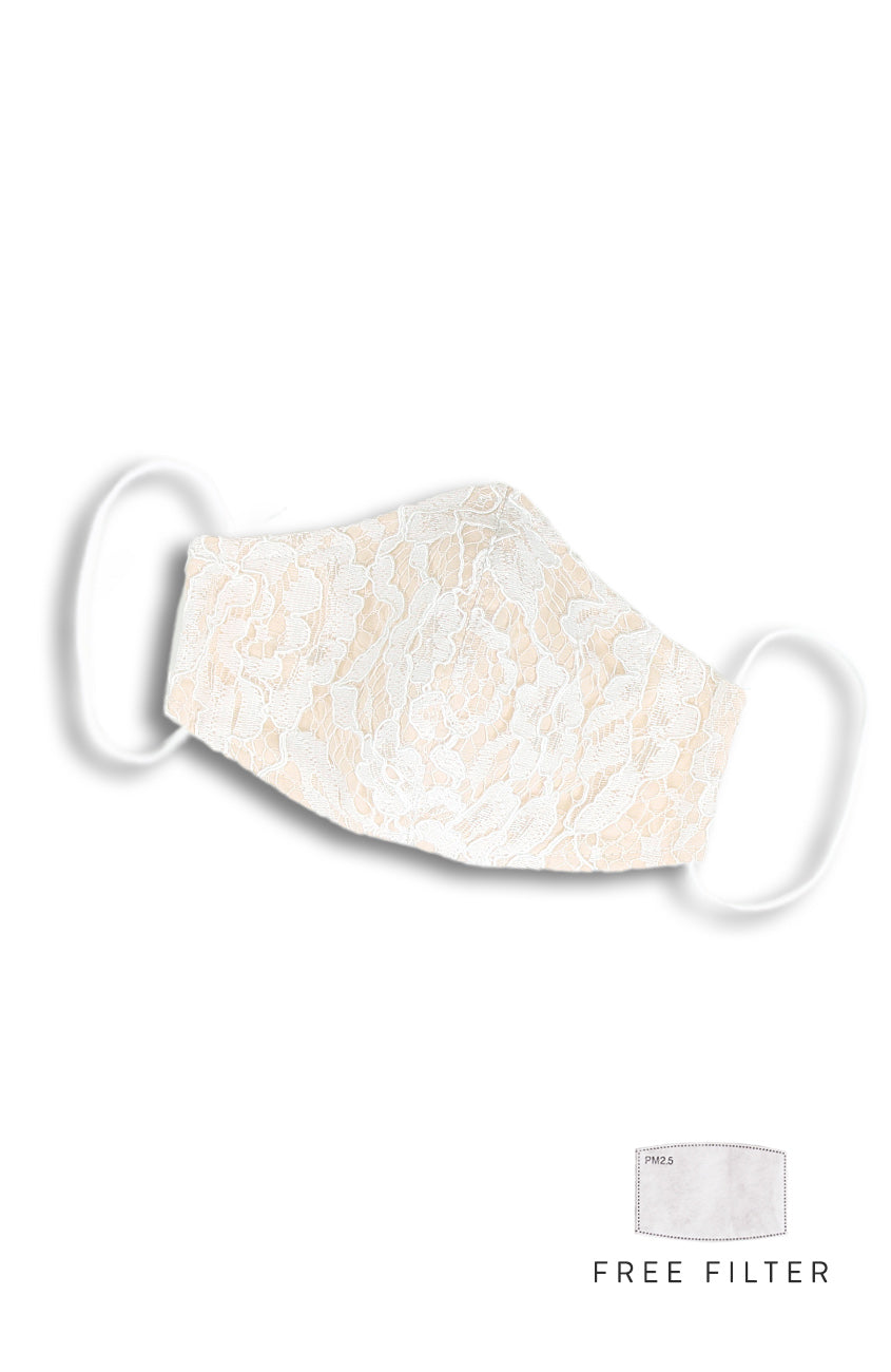 MASQUERADE Luxe Lace Mask - Pure Porcelain