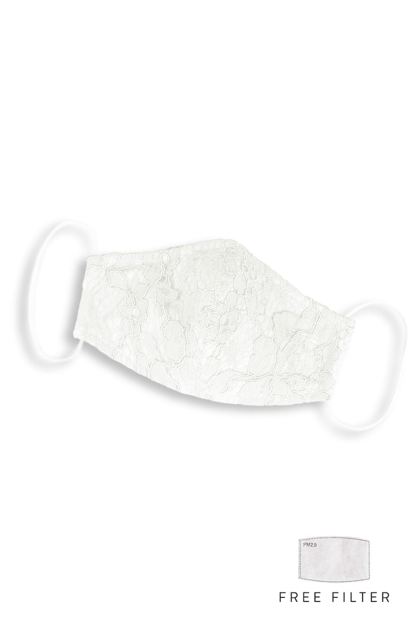 MASQUERADE Luxe Lace Mask - Pure White