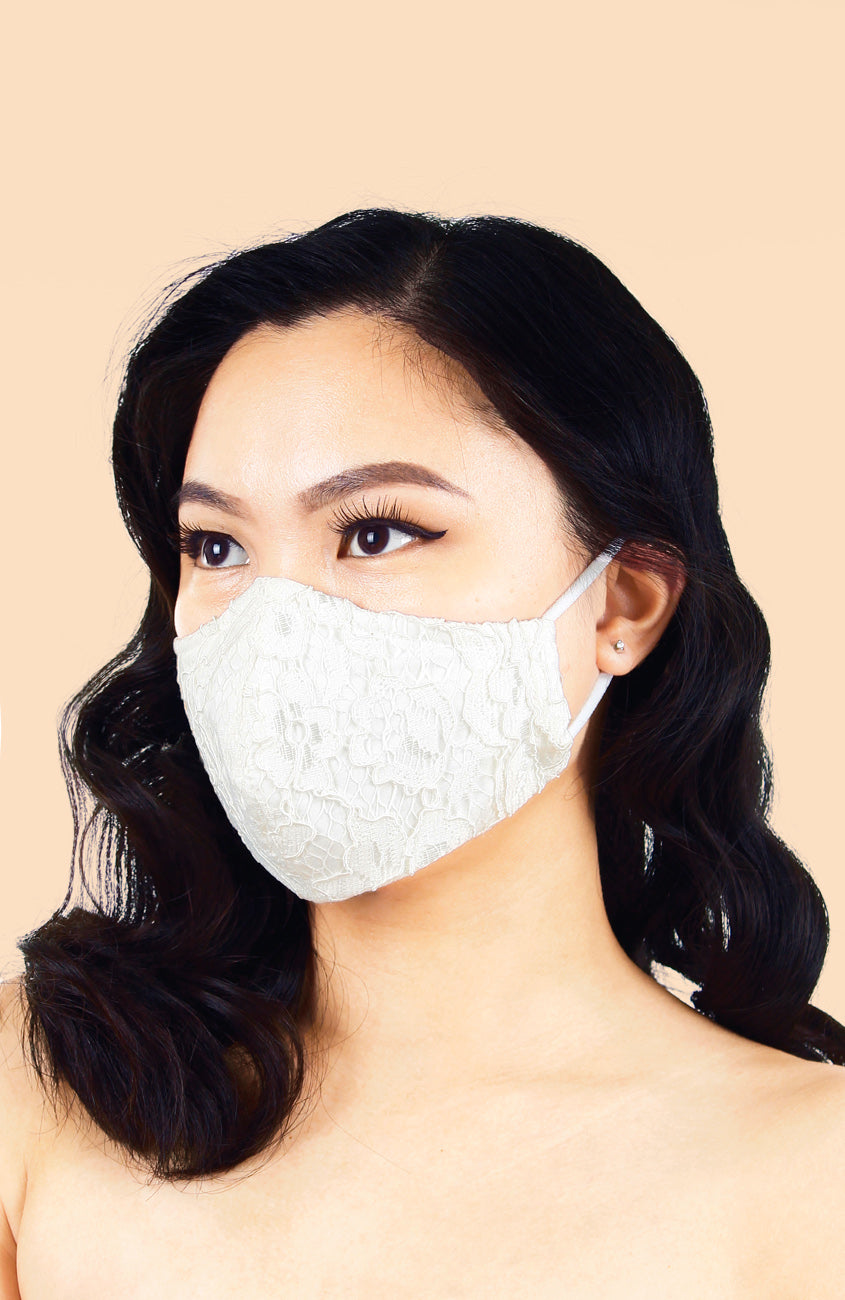 MASQUERADE Luxe Lace Mask - Pure White