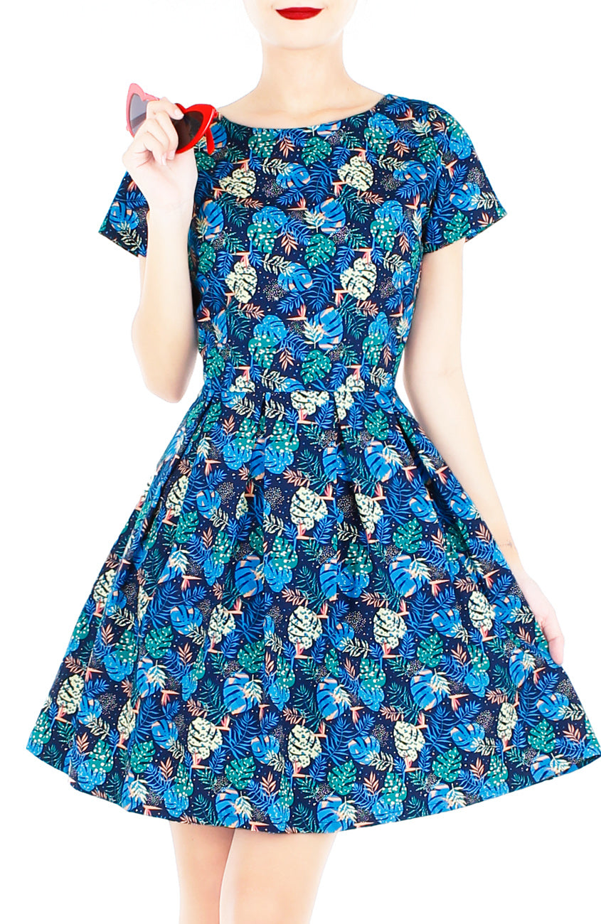 Pandora’s Tropical Paradise Flare Dress with Short Sleeves