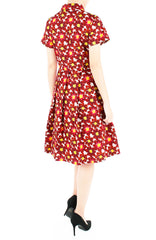 Passionate Red Daisies Emma Two-way Shirtdress