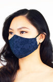 Peony Pointillism Pure Cotton Face Mask - Sapphire