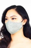 Peony Pointillism Pure Cotton Face Mask - Silver Pearl