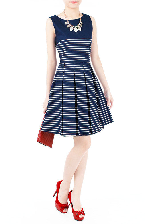 Perfectly Striped Flare Dress