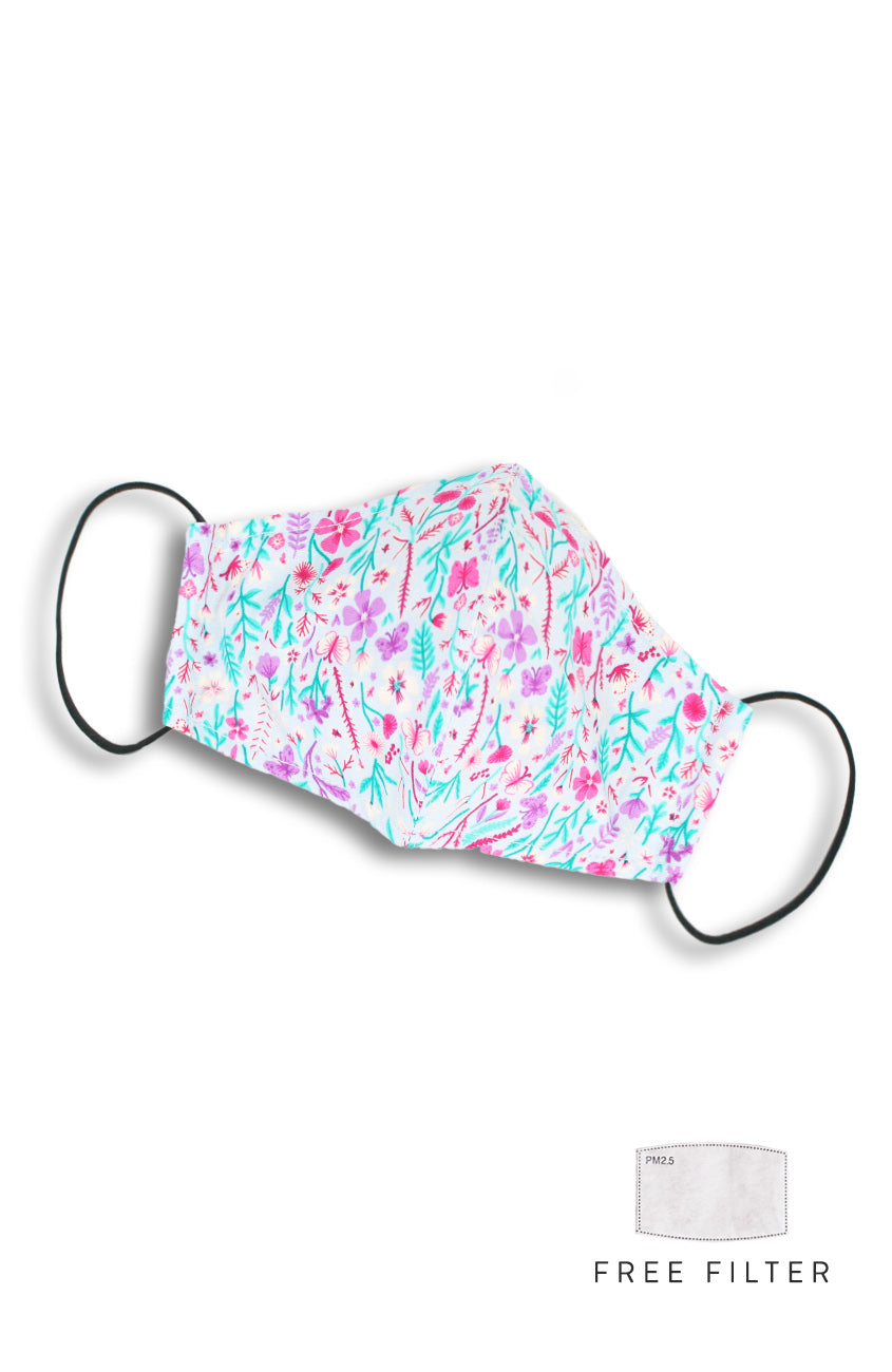 Periwinkle Flutters Pure Cotton Face Mask
