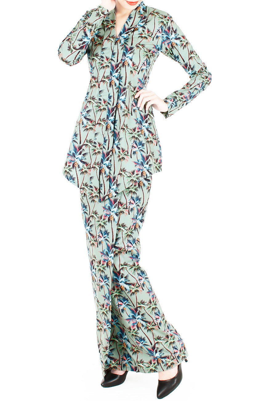 Playful Palm Print Modern Kebaya