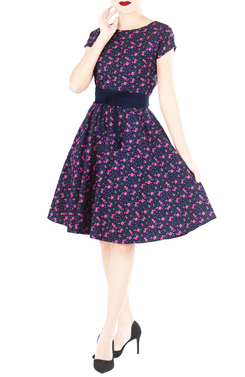 Poised Petunias Flare Tea Dress