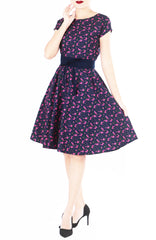 Poised Petunias Flare Tea Dress