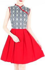 Porcelain Cloisonné Cheongsam Dress