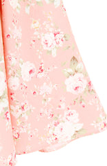 Prairie Vintage Floral Flare Midi Dress - Light Rose