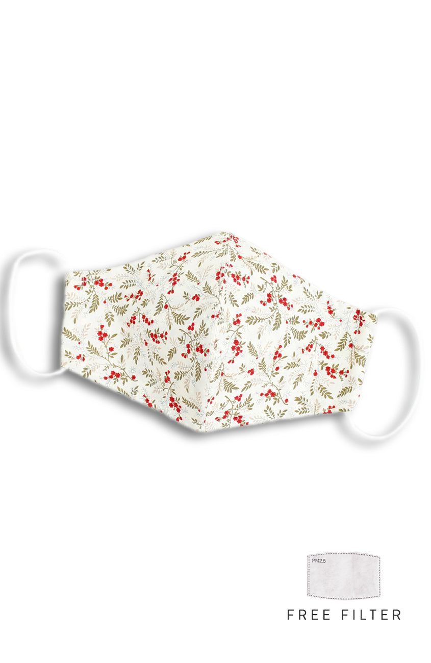 Precious Poppy Pure Cotton Face Mask