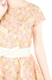 Primrose Peony Flare Tea Dress - Peach Pink