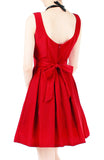 Forever Fanciful Flare Dress with Bow Back - Merlot Red