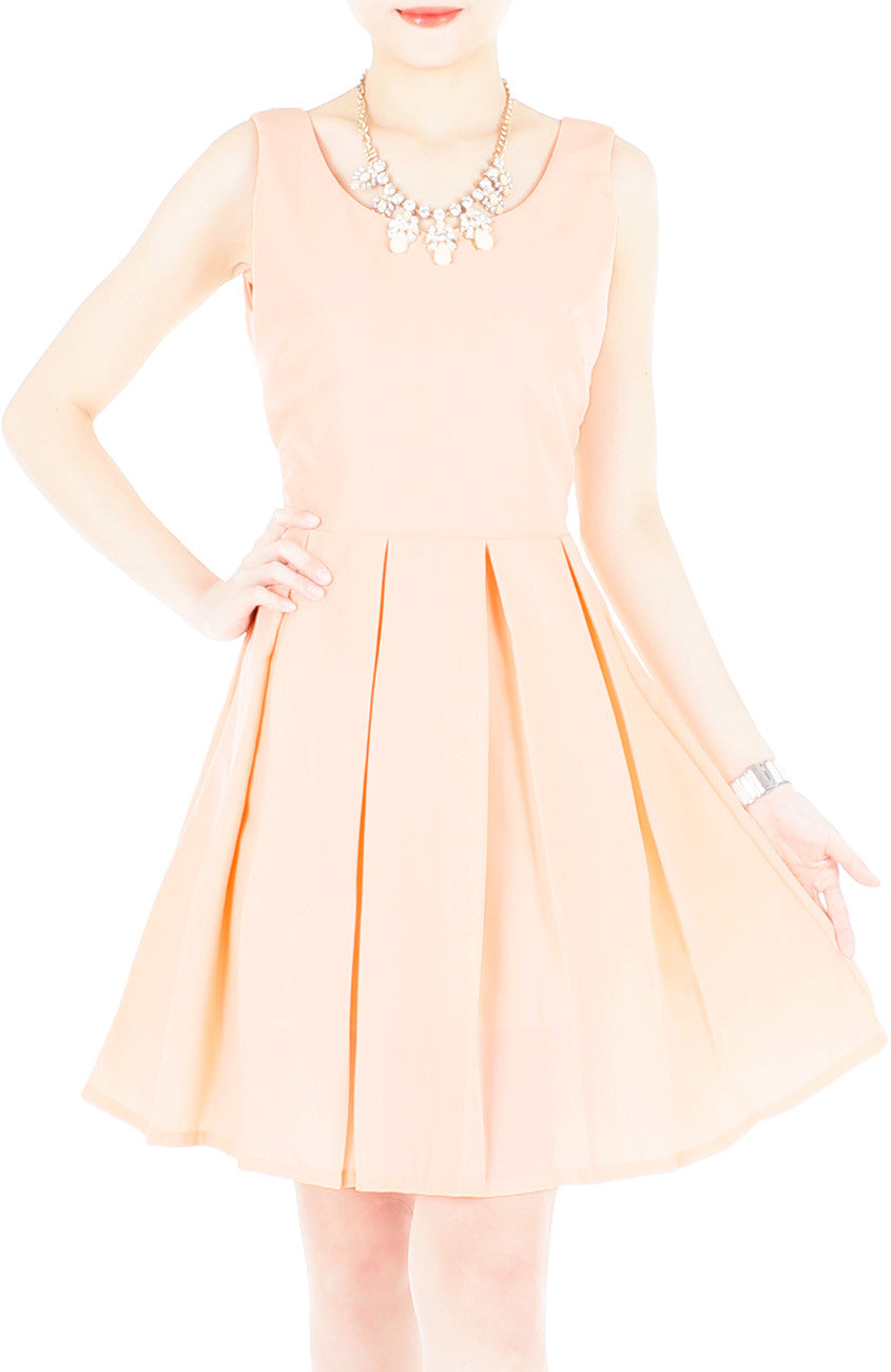 Prom Princess Skater Dress - Peach