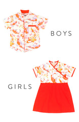 BOYS Prosperity Koi Mandarin Collar Shirt