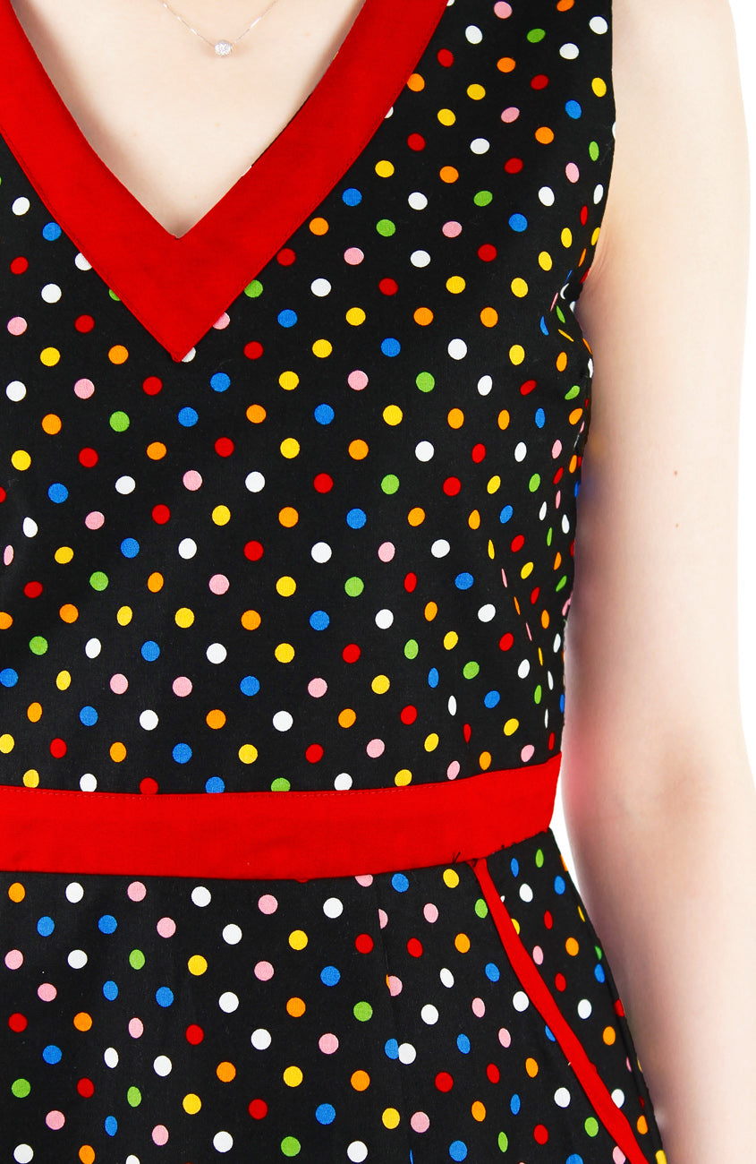 Rainbow Confetti 60s Mod A-Line Dress