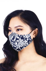 Renaissance Lotus Pure Cotton Face Mask - Midnight Blue