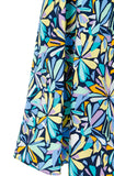 Resplendent Kaleidoscope Flare Midi Dress - Blue