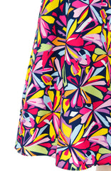 Resplendent Kaleidoscope Flare Midi Dress - Red