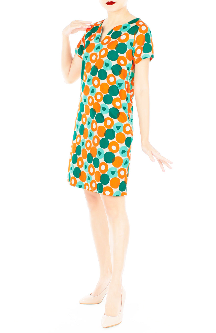 Retro 60s Gemstones Lily Dress - Amber