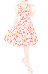 Romantic Sakura Blooms Flare Midi Dress