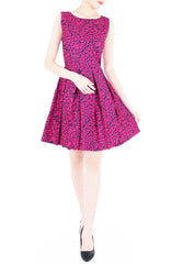 Roses Rendezvous Flare Dress - Fuchsia Pink