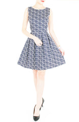 Roses Rendezvous Flare Dress - White