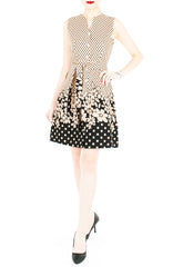 Rosette Latte A-Line Button Down Dress