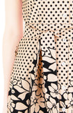 Rosette Latte A-Line Button Down Dress