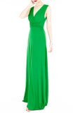 Romantic Knot Front Dress in Maxi Length - Emerald Green