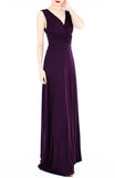 Romantic Knot Front Dress in Maxi Length - Mulberry