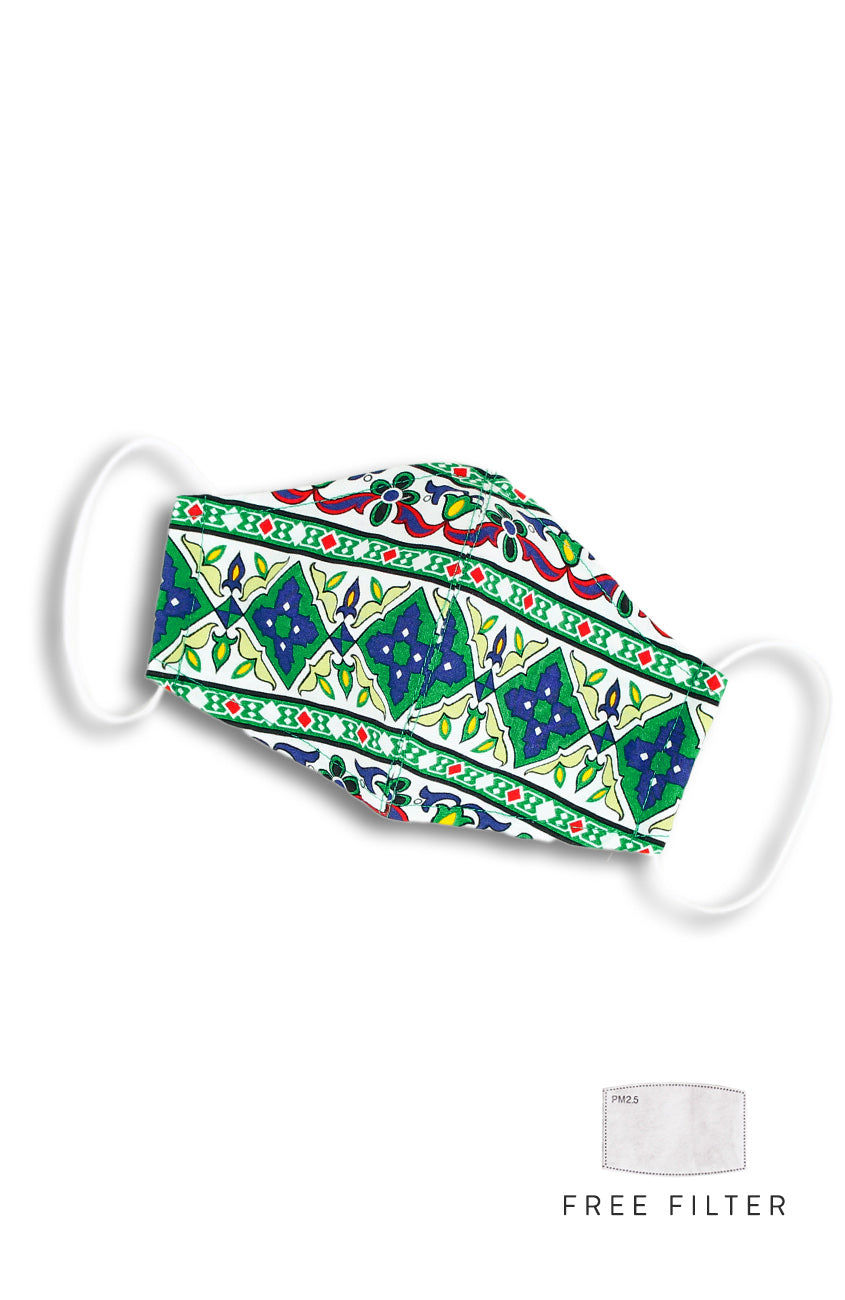 Royal Istanbul Pure Cotton Face Mask - Emerald Green