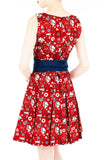 Saint Sailorette Flare Dress with Obi Belt - Red