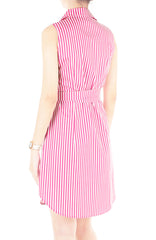 Sartorial Striped Shirtdress - Flamingo Pink
